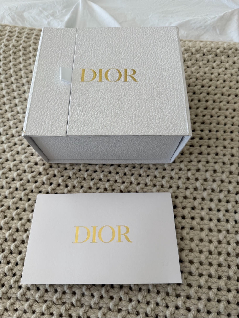 Authentic New Dior White & Gold Gift Box & receipt card